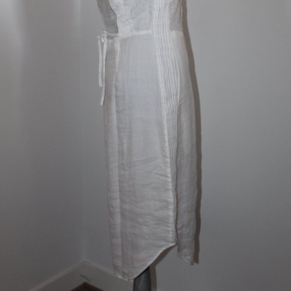 rag & bone Cream Lace-Trim Button-Front Midi Dress - Picture 6 of 8